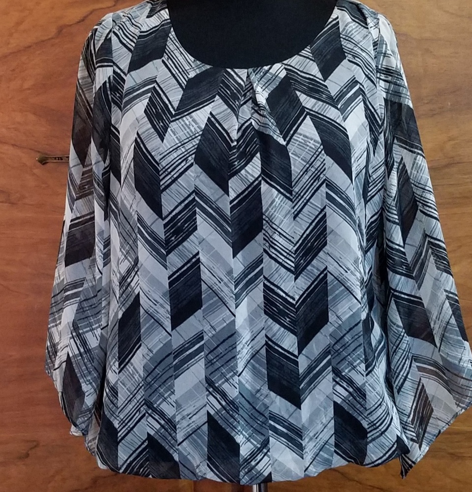 Black and White Blouse